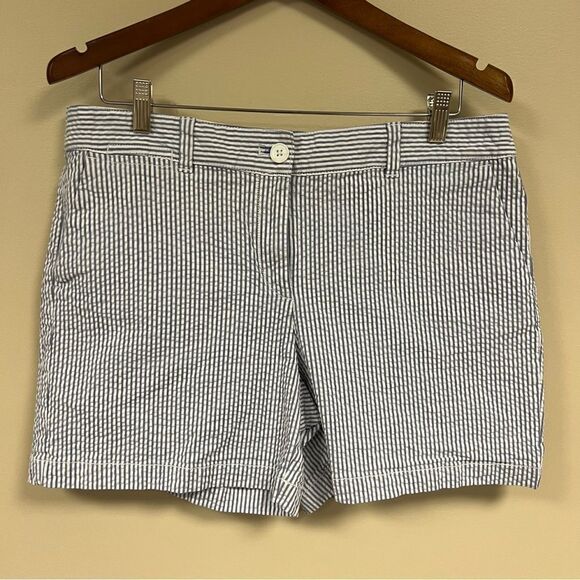 Ann Taylor blue and white seersucker 6 “ shorts size 12 - Picture 2 of 7
